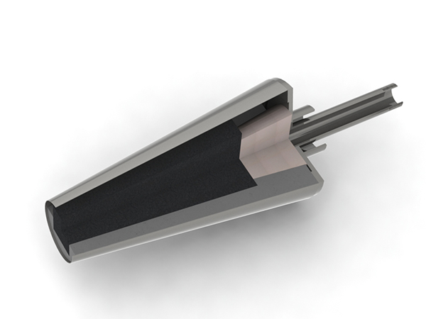 復(fù)合式彌散透氣磚內(nèi)部橫截面圖